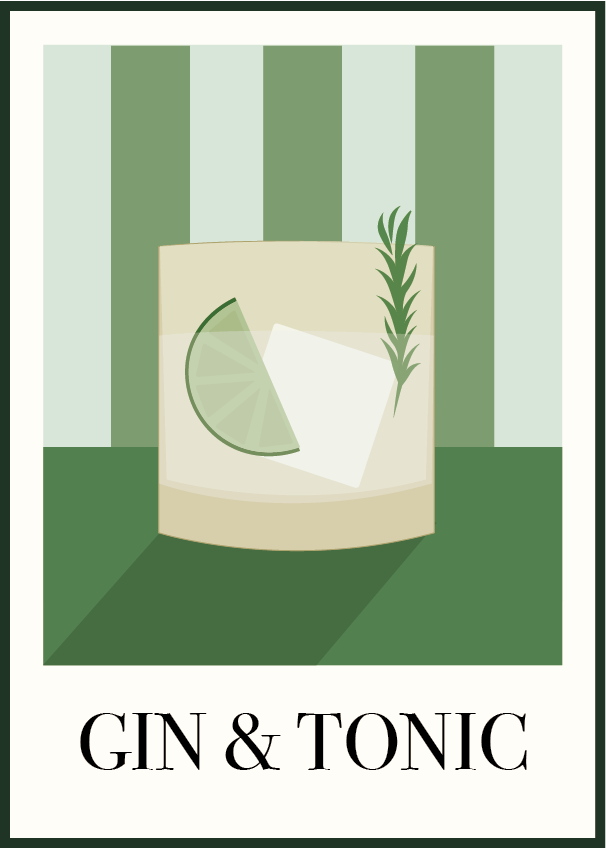 Plakat af drinken Gin & Tonic