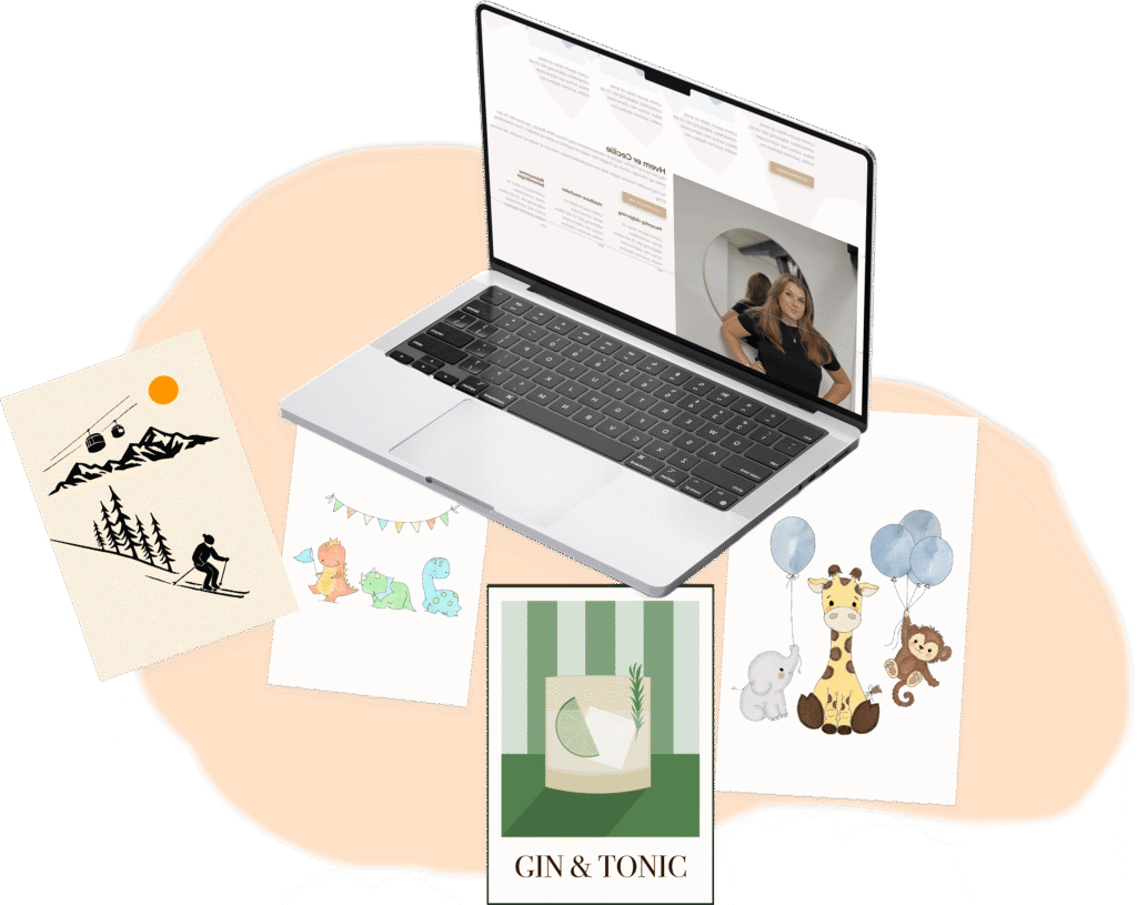 Collage med egne projekter